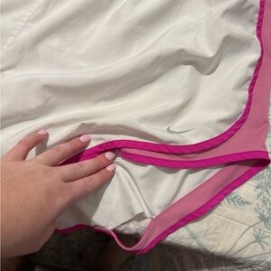 White and Pink Athletic Shorts